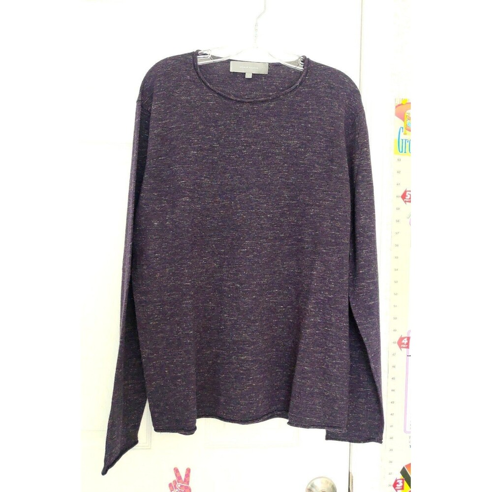 NWOT Neiman Marcus women's wool linen sweater Large dark purple